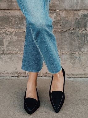 Lulus Emmy Black Suede Pointed Loafers - Size 7.5